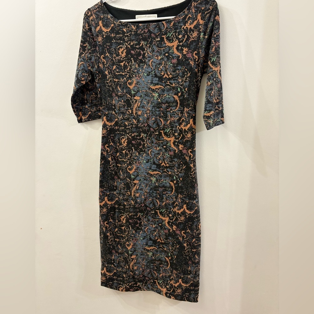 Peruvian connections Black Abstract Print Midi Dress - Women's XS